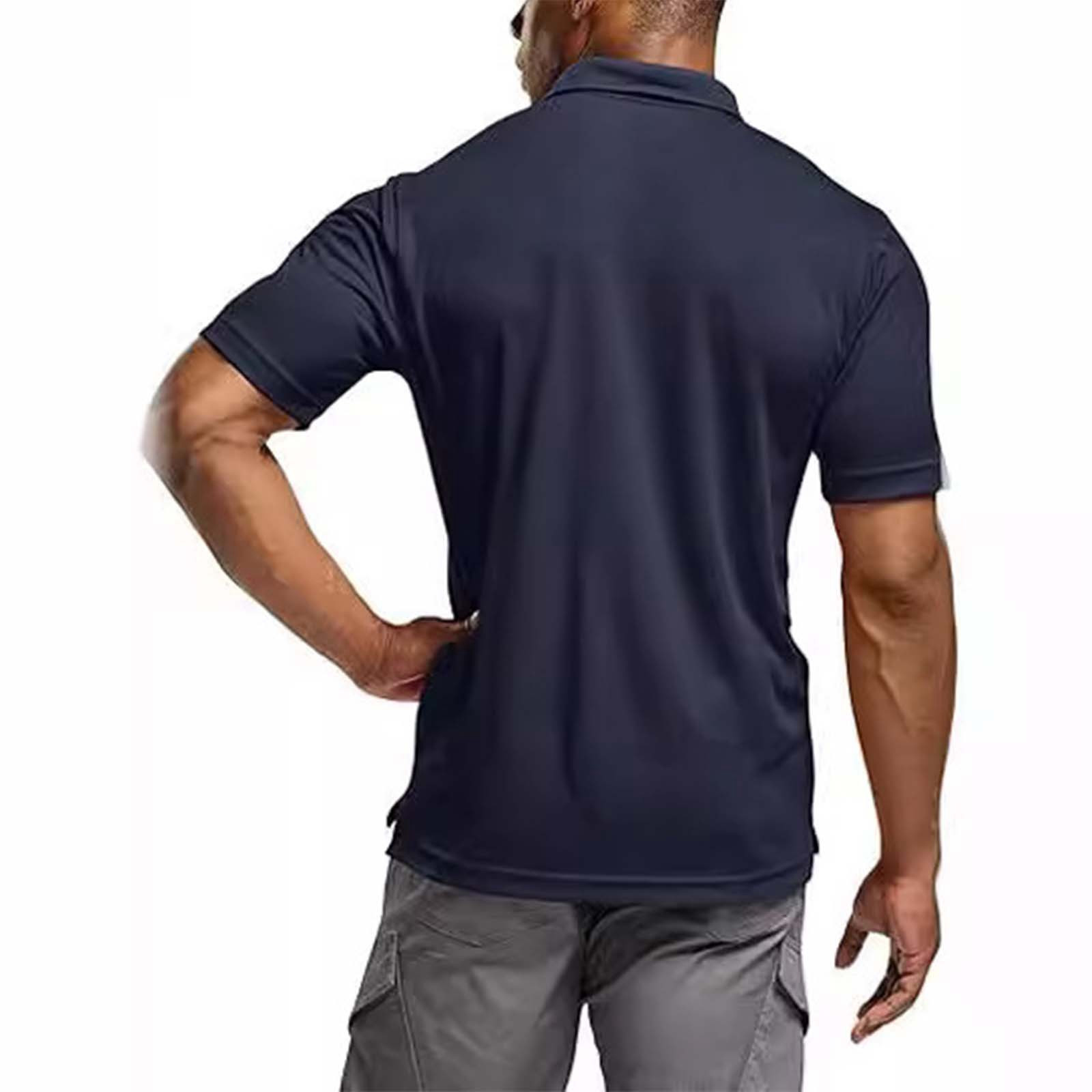 thumbnail image 4 of Camiseta de manga corta lisa con solapa para hombre: camiseta informal transpirable, estilo deportivo, combina con leggings/vaqueros, tallas S-XXXL., 4 of 6